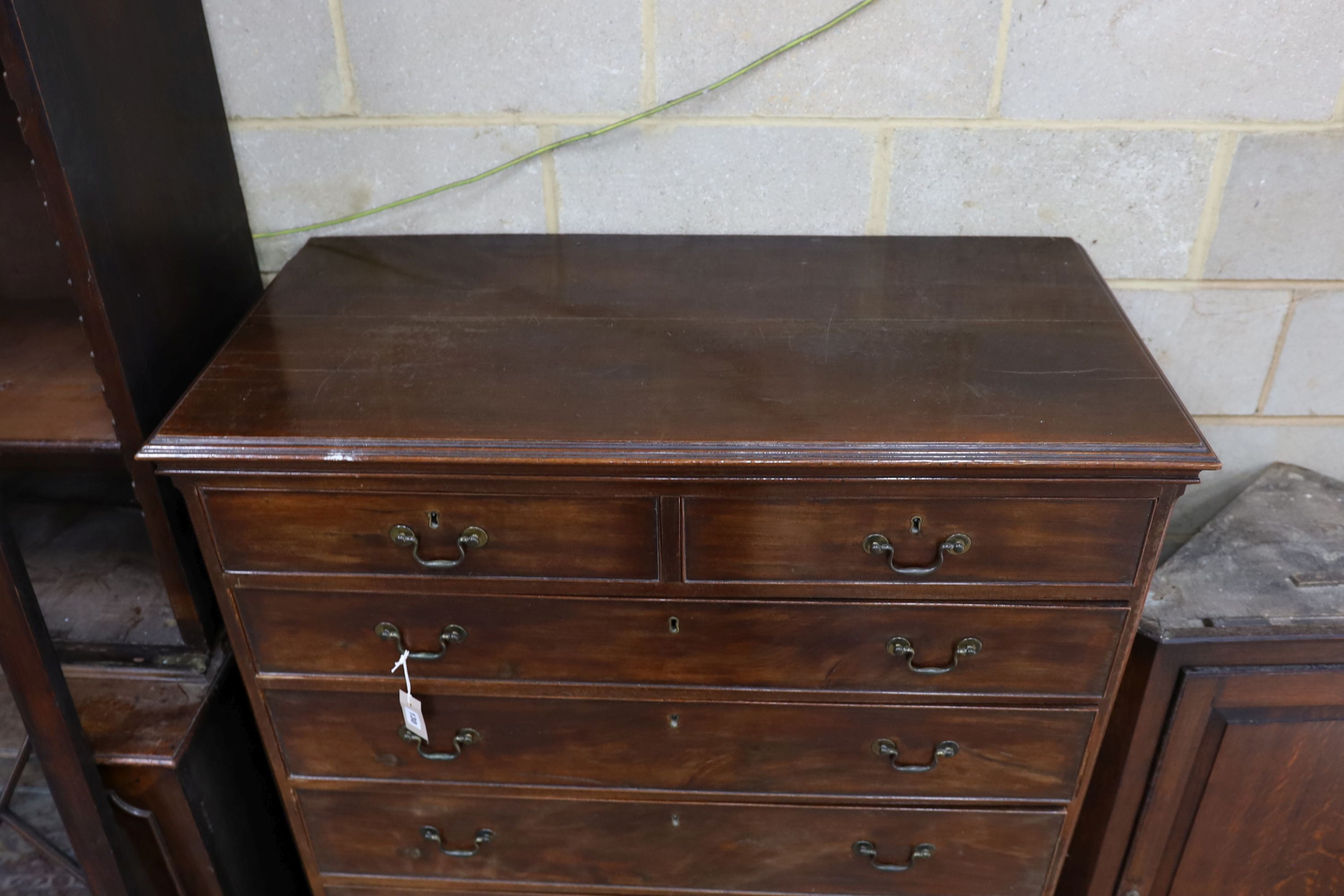 A George III tall mahogany chest, width 110cm, depth 54cm, height 146cm